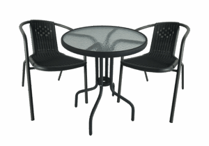 3-Pce Glass Table Bistro Set