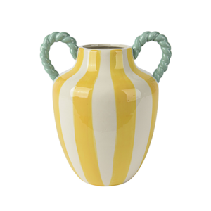 Glossy Vase Dolomite with Handles (Yellow)