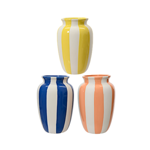 Vase Porcelain Stripe (Assorted)