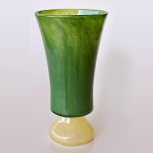 Tall Glass Vase (Green & Yellow)