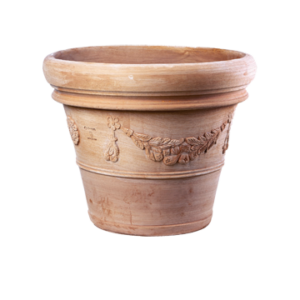 Pot Vaso Doppio Bordo Festonato Terracotta