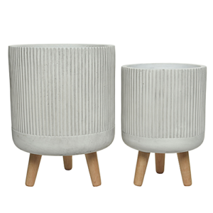 Logan Fiber Clay Round Stripe (Off White)