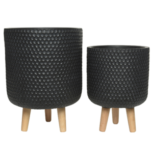 Zoe Fiber Clay Honeycomb Planter (Anthracite)