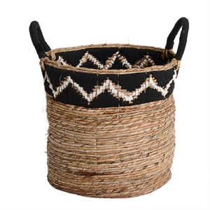Zig Zag Natural/Black/White Basket