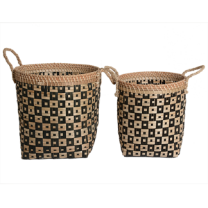 Check Basket Black Bamboo