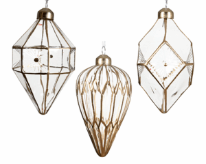 Transparent Glass Bauble With Golden Line @ Lifestyle Home Garden