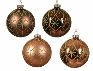 Bauble glass shiny check and speckles @ Lifestyle Home Garden