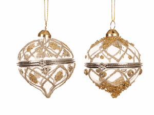 Ornament Glass Beads Bauble With Sequins @ Lifestyle Home Garden