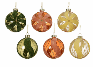 Flock Finish Glass Bauble (Assorted) @ Lifestyle Home Garden