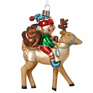 Elf glass enamel riding a deer @ Lifestyle Home Garden