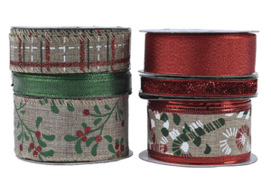 Polyester Xmas Ribbon (Assorted) @ Lifestyle Home Garden