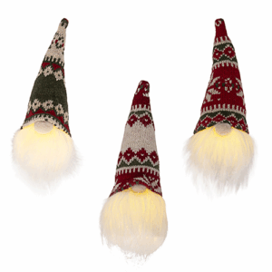 LED gnome polyester steady BO indoor 3col assorted @ Lifestyle Home Garden