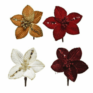 Poinsettia on clip spangels velvet@ Lifestyle Home Garden