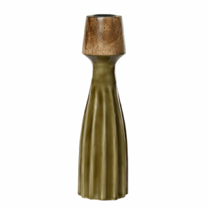 Candleholder Mangowood With Enamel Finish